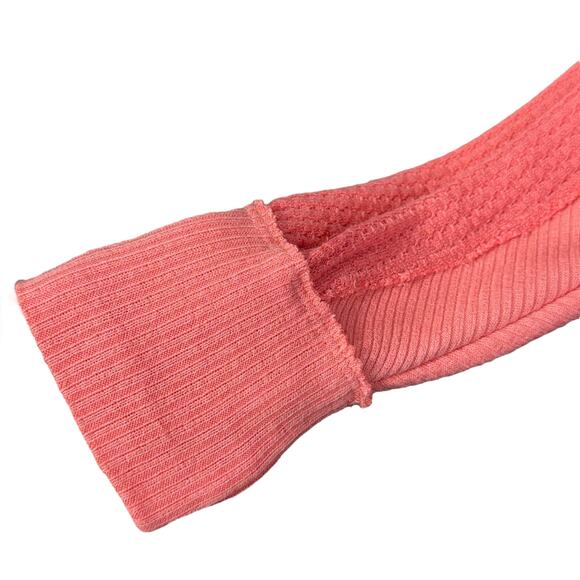 We the Free People Small Thermal Oversized Top Long Dolman Sleeve V-Neck Stretch - Picture 4 of 10